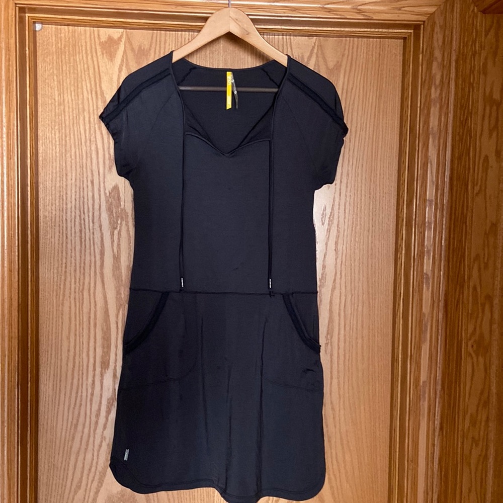 Lole Women's Drop Waist Cap Sleeves Grey Dress Size S